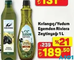 KIRLANGIÇ / YUDUM EGEMDEN RİVİERA ZEYTİNYAĞI 1 L fiyat ve kampanya bilgisi